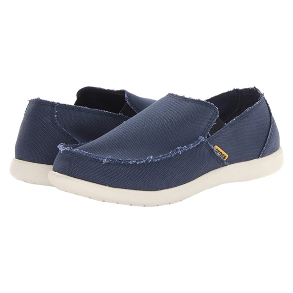 CROCS Other - Crocs Santa Cruz men’s navy blue canvas slip on loafers size 10